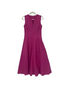 Caliban Size S/M 42 EU Dress Pink Cotton Midi Minimalist With Pockets SEE DESC
